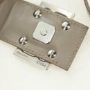 FENDI Zucchino Canvas Mamma Baguette Shoulder Bag Beige Silver Auth ki6644SAV-17