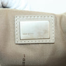 FENDI Zucchino Canvas Mamma Baguette Shoulder Bag Beige Silver Auth ki6644SAV-18