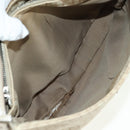 FENDI Zucchino Canvas Mamma Baguette Shoulder Bag Beige Silver Auth ki6644SAV-19