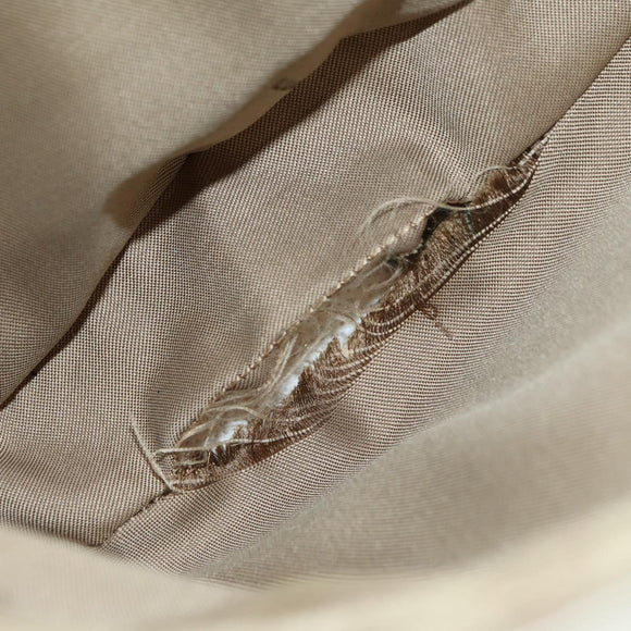 FENDI Zucchino Canvas Mamma Baguette Shoulder Bag Beige Silver Auth ki6644SAV