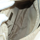 FENDI Zucchino Canvas Mamma Baguette Shoulder Bag Beige Silver Auth ki6644SAV-21