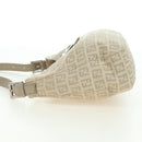 FENDI Zucchino Canvas Mamma Baguette Shoulder Bag Beige Silver Auth ki6644SAV-4
