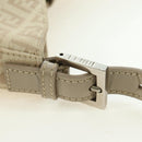 FENDI Zucchino Canvas Mamma Baguette Shoulder Bag Beige Silver Auth ki6644SAV-8