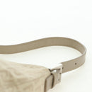 FENDI Zucchino Canvas Mamma Baguette Shoulder Bag Beige Silver Auth ki6644SAV-9