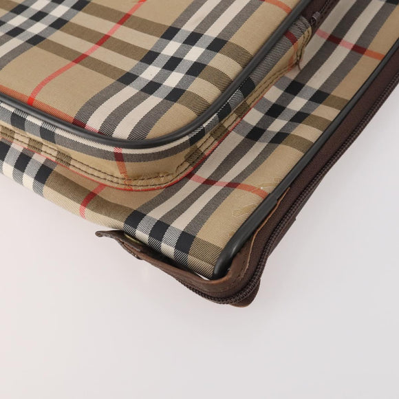 Burberrys Nova Check Garment Cover Canvas Beige Gold Auth ki6645A