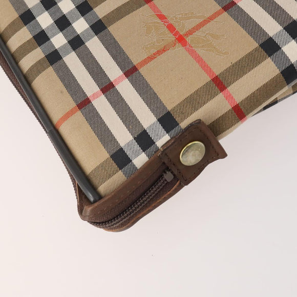 Burberrys Nova Check Garment Cover Canvas Beige Gold Auth ki6645A