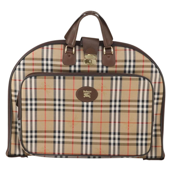 Burberrys Nova Check Garment Cover Canvas Beige Gold Auth ki6645A