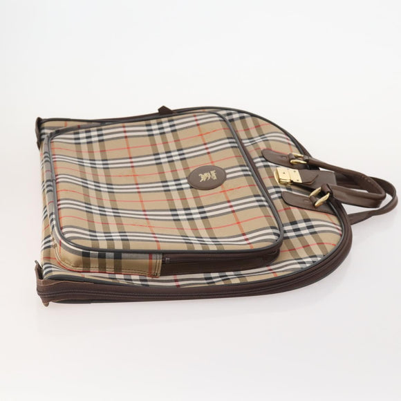 Burberrys Nova Check Garment Cover Canvas Beige Gold Auth ki6645A