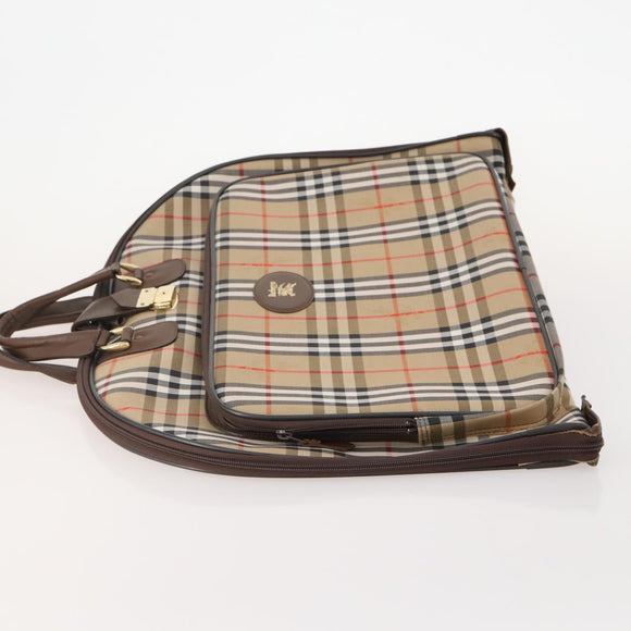 Burberrys Nova Check Garment Cover Canvas Beige Gold Auth ki6645A