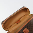 CELINE Macadam Canvas Vanity Hand Bag PVC Leather Brown Gold Auth ki6647-16