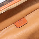 CELINE Macadam Canvas Vanity Hand Bag PVC Leather Brown Gold Auth ki6647-17