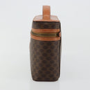 CELINE Macadam Canvas Vanity Hand Bag PVC Leather Brown Gold Auth ki6647-4