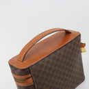 CELINE Macadam Canvas Vanity Hand Bag PVC Leather Brown Gold Auth ki6647-6
