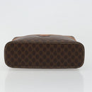 CELINE Macadam Canvas Vanity Hand Bag PVC Leather Brown Gold Auth ki6647-9