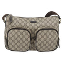 GUCCI GG Supreme Shoulder Bag PVC Beige Gold 246881 Auth ki6651V-13