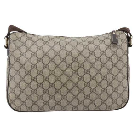 GUCCI GG Supreme Shoulder Bag PVC Beige Gold 246881 Auth ki6651V