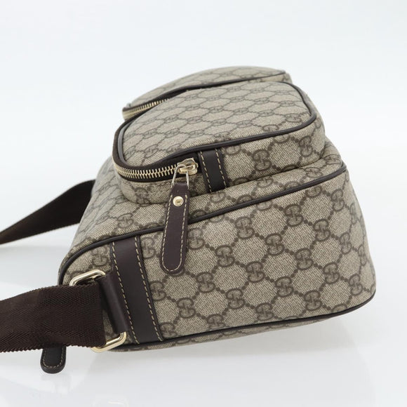 GUCCI GG Supreme Shoulder Bag PVC Beige Gold 246881 Auth ki6651V