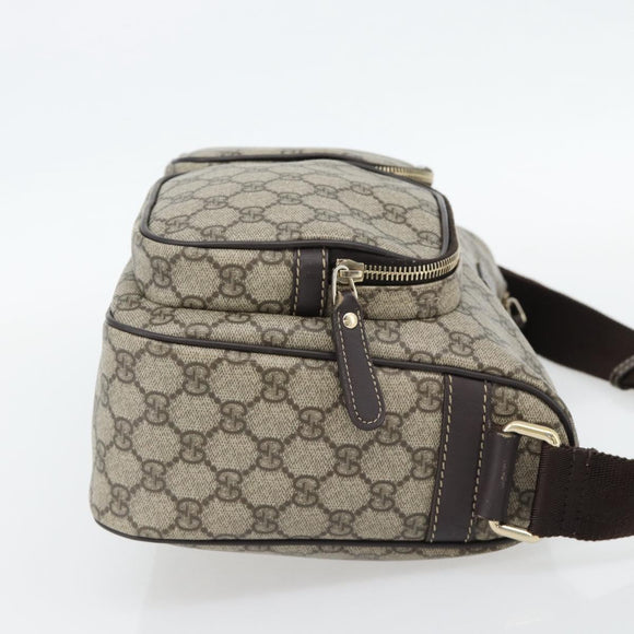 GUCCI GG Supreme Shoulder Bag PVC Beige Gold 246881 Auth ki6651V