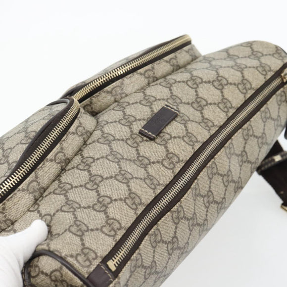 GUCCI GG Supreme Shoulder Bag PVC Beige Gold 246881 Auth ki6651V