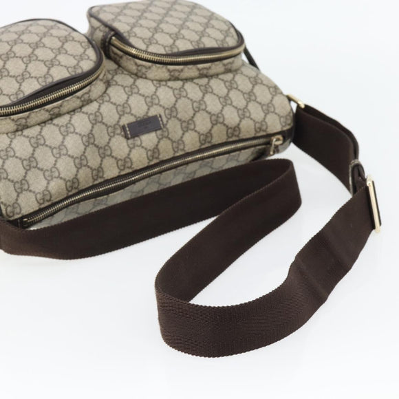 GUCCI GG Supreme Shoulder Bag PVC Beige Gold 246881 Auth ki6651V