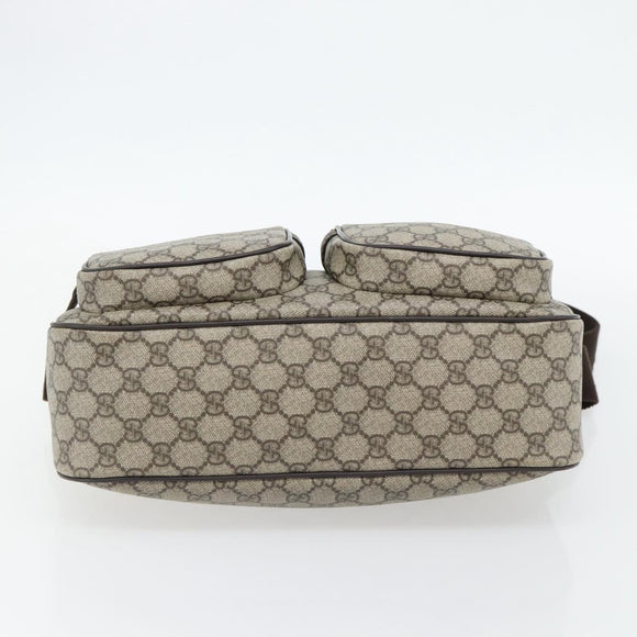 GUCCI GG Supreme Shoulder Bag PVC Beige Gold 246881 Auth ki6651V