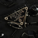 PRADA Handtas Nylon Zwart Zilver Auth ki6652SM-15