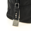 PRADA Handtas Nylon Zwart Zilver Auth ki6652SM-17