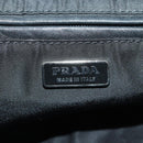 PRADA Handtas Nylon Zwart Zilver Auth ki6652SM-18
