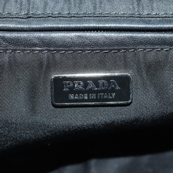 PRADA Handtas Nylon Zwart Zilver Auth ki6652SM