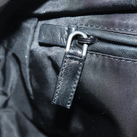 PRADA Handtas Nylon Zwart Zilver Auth ki6652SM