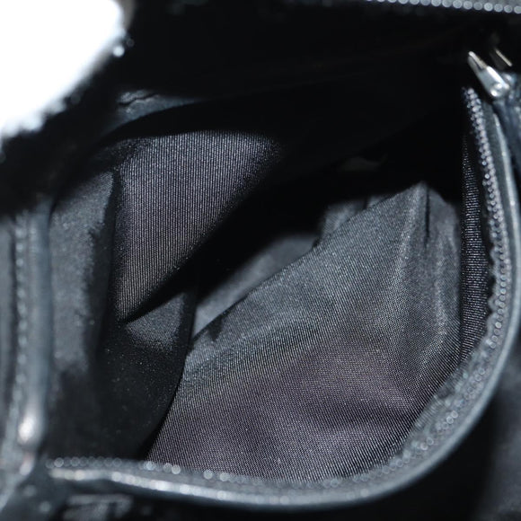 PRADA Handtas Nylon Zwart Zilver Auth ki6652SM
