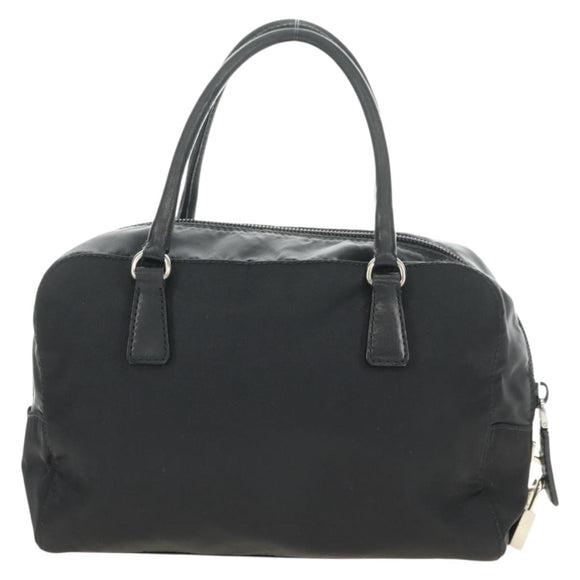 PRADA Handtas Nylon Zwart Zilver Auth ki6652SM