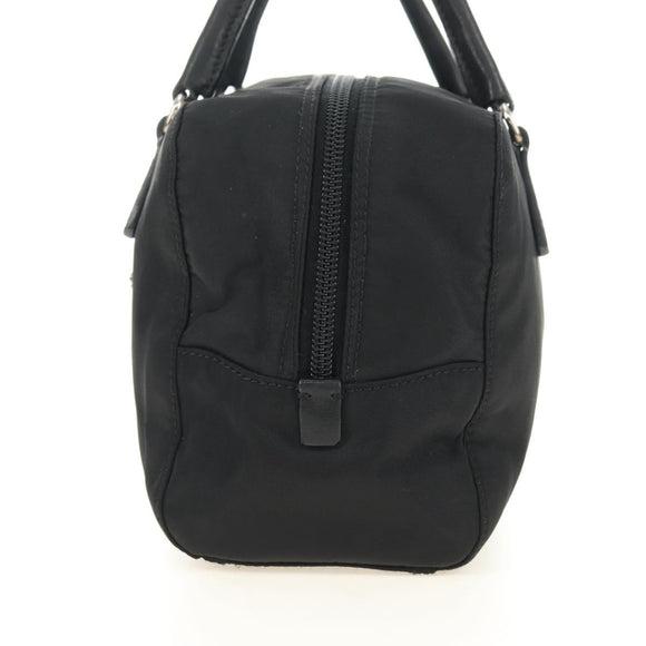 PRADA Handtas Nylon Zwart Zilver Auth ki6652SM