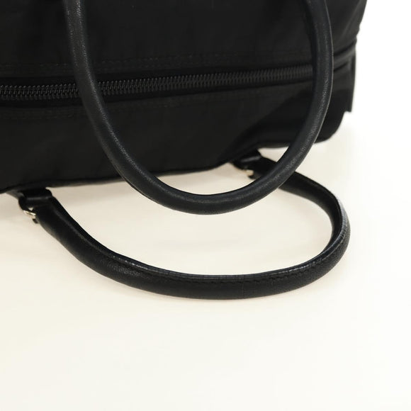 PRADA Handtas Nylon Zwart Zilver Auth ki6652SM
