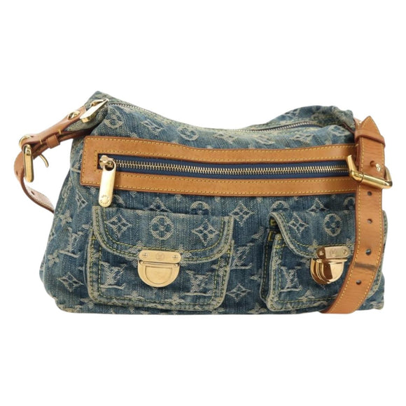 LOUIS VUITTON Monogram Denim Buggy PM Shoulder Bag Blue M95049 LV Auth ki6653V