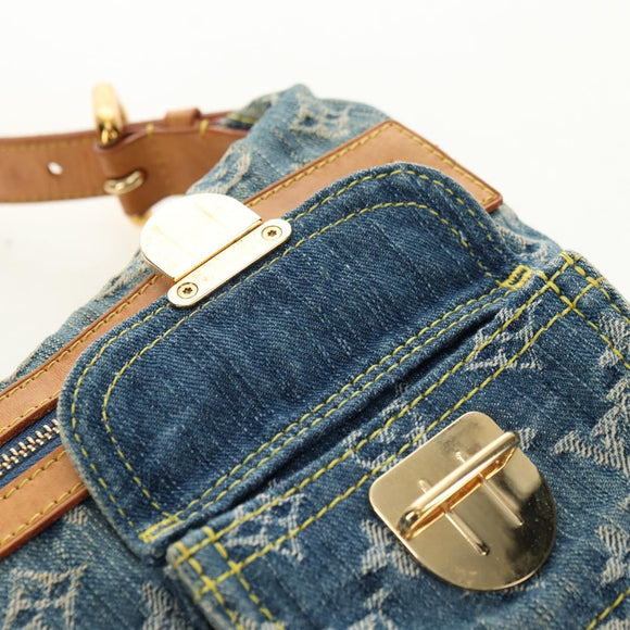 LOUIS VUITTON Monogram Denim Buggy PM Shoulder Bag Blue M95049 LV Auth ki6653V