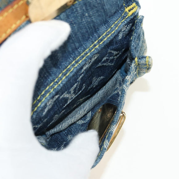 LOUIS VUITTON Monogram Denim Buggy PM Shoulder Bag Blue M95049 LV Auth ki6653V