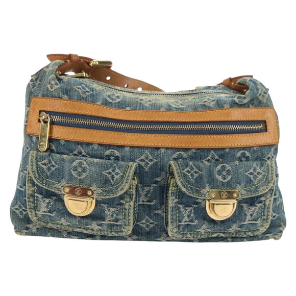LOUIS VUITTON Monogram Denim Buggy PM Shoulder Bag Blue M95049 LV Auth ki6653V