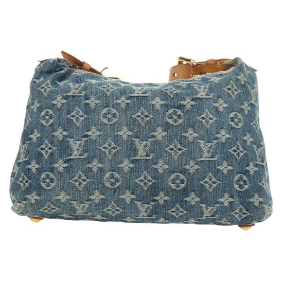 LOUIS VUITTON Monogram Denim Buggy PM Shoulder Bag Blue M95049 LV Auth ki6653V
