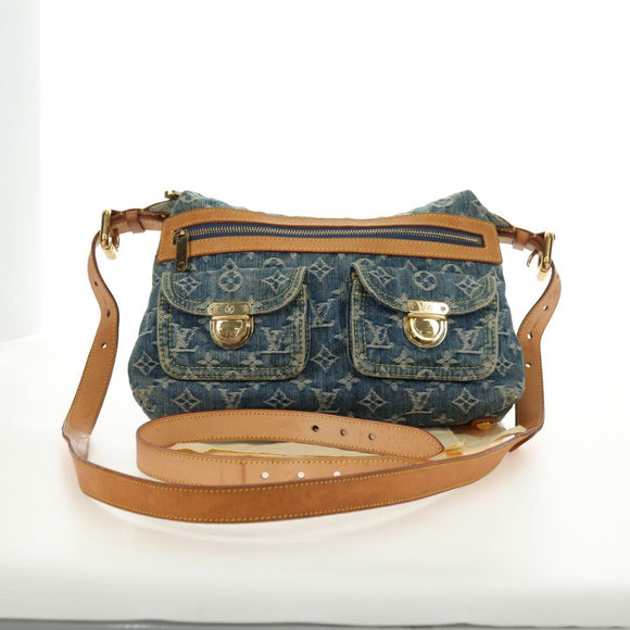 LOUIS VUITTON Monogram Denim Buggy PM Shoulder Bag Blue M95049 LV Auth ki6653V