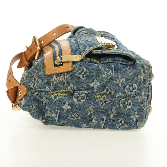 LOUIS VUITTON Monogram Denim Buggy PM Shoulder Bag Blue M95049 LV Auth ki6653V