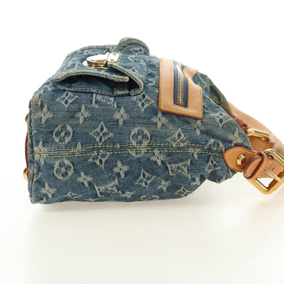 LOUIS VUITTON Monogram Denim Buggy PM Shoulder Bag Blue M95049 LV Auth ki6653V