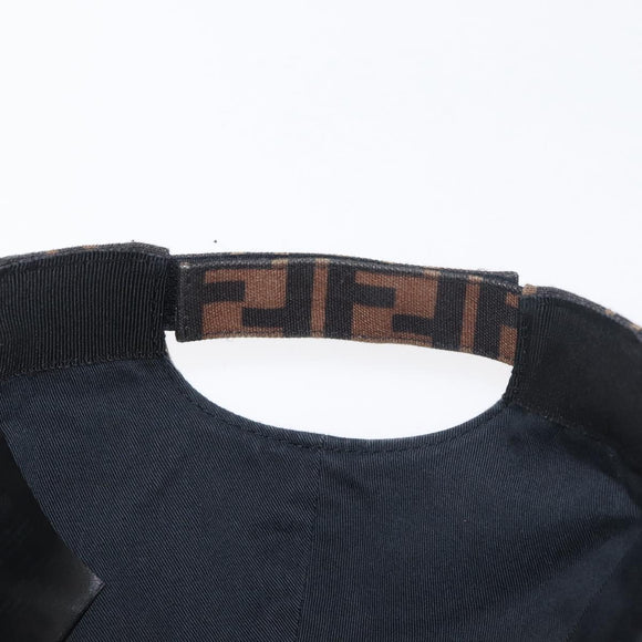 FENDI Zucca Canvas Baseball Cap Black Brown Auth ki6656A