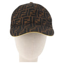 FENDI Zucca Canvas Baseball Cap Black Brown Auth ki6656A-2