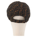 FENDI Zucca Canvas Baseball Cap Black Brown Auth ki6656A-3