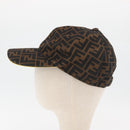 FENDI Zucca Canvas Baseball Cap Black Brown Auth ki6656A-4