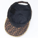 FENDI Zucca Canvas Baseball Cap Black Brown Auth ki6656A-7