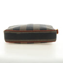 FENDI Pecan Canvas Shoulder Bag PVC Brown Black Auth ki6658V-5