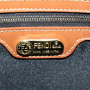 FENDI Pecan Canvas Shoulder Bag PVC Brown Black Auth ki6658V-20