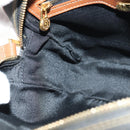 FENDI Pecan Canvas Shoulder Bag PVC Brown Black Auth ki6658V-22